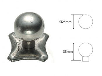 Finesse Ball - Genuine Pewter Cabinet Knob